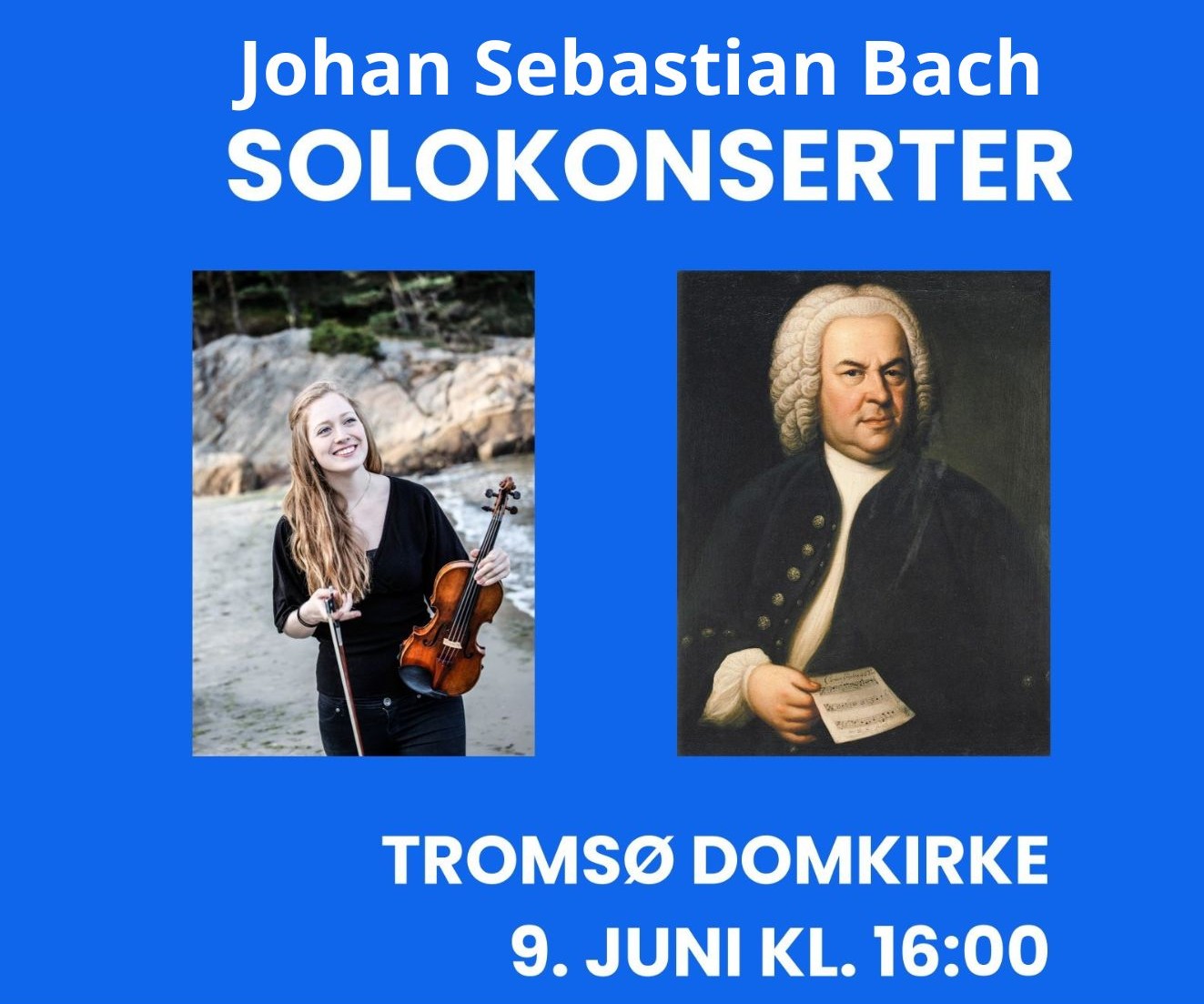Plakat for solistkonsert med dato og klokkeslett